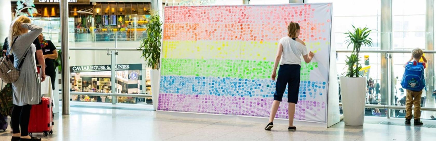 Heathrow flies Pride flag 